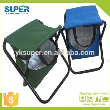 Small camping furniture folding stool with cooler bags